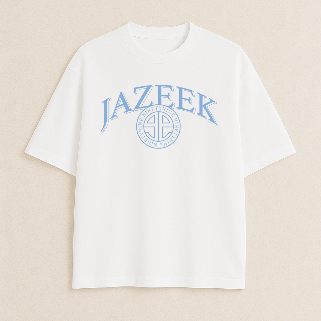 T-Shirt Weiß Hellblau